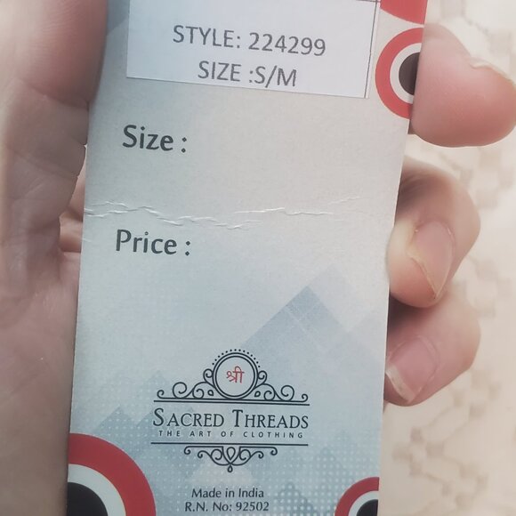 Sacred Threads Cream Colored Cover Blouse NWT- S/M - Picture 4 of 6